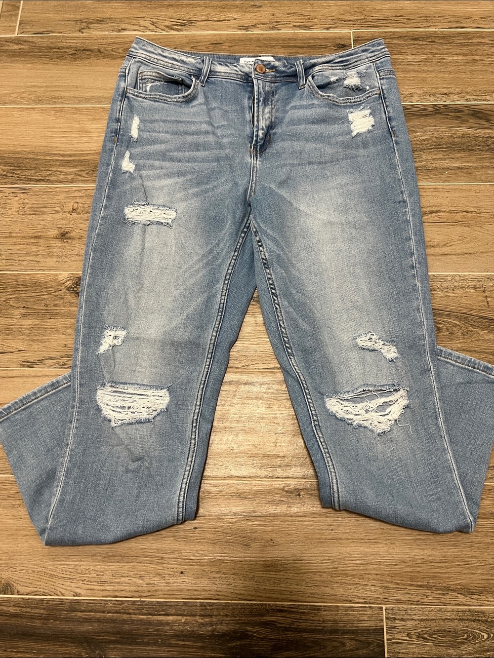 Flying Monkey Light Blue Distressed Boyfriend Jeans